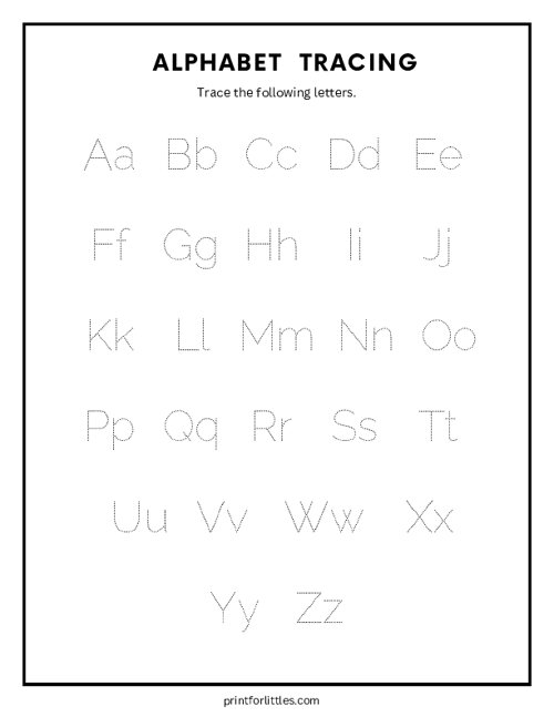 Tracing Alphabet Letters