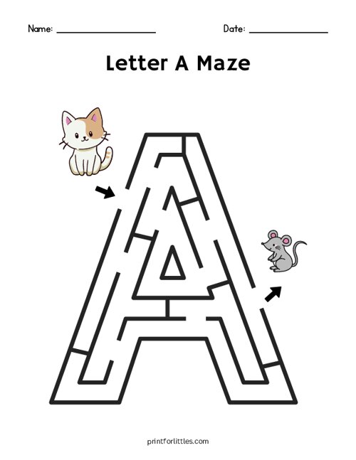 Letter A Maze