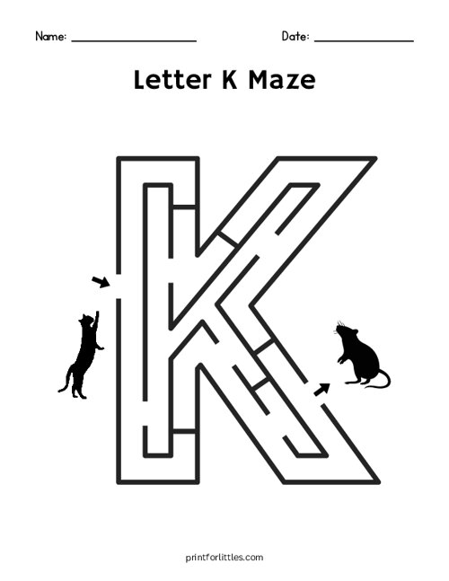 Letter K Maze