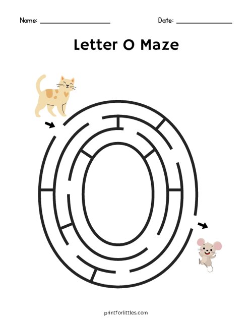 Letter O Maze