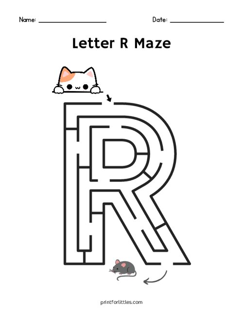 Letter R Maze