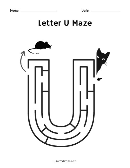 Letter U Maze