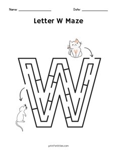 Letter W Maze