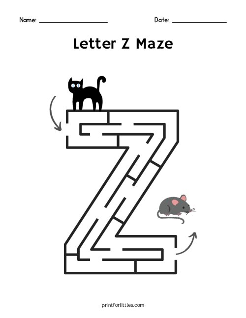 Letter Z Maze