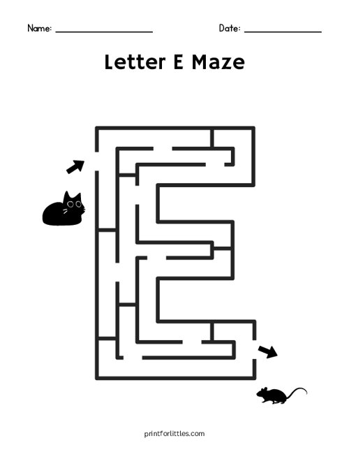 Letter E Maze