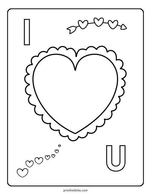 I Love You - Valentines Day Coloring