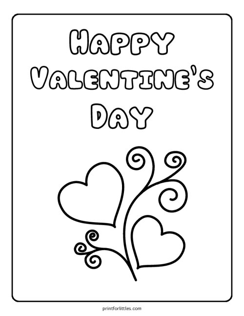 Happy Valentines Day Coloring