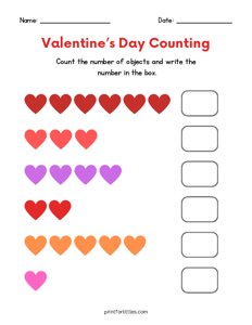 Valentines Day Counting - Hearts