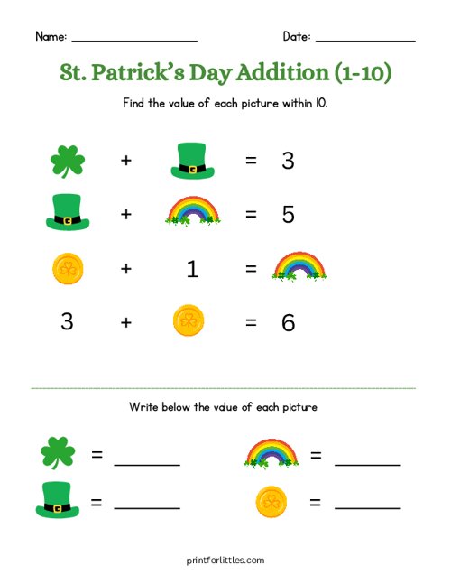 St. Patricks Day Addition (1-10)