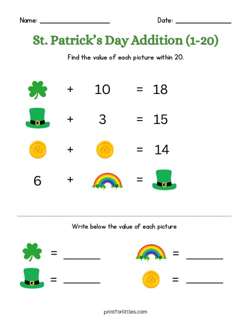 St. Patricks Day Addition (1-20)