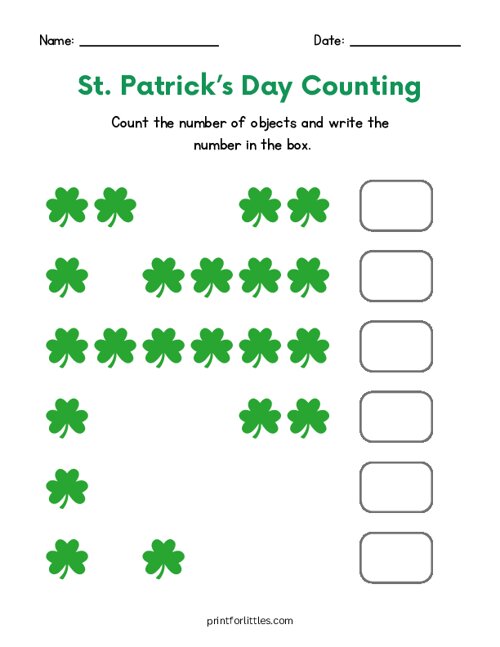 St. Patricks Day Counting - Clover