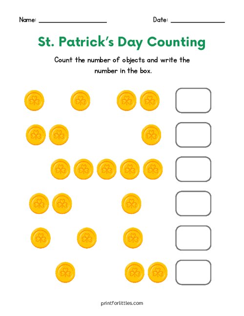 St. Patricks Day Counting - Gold Coins