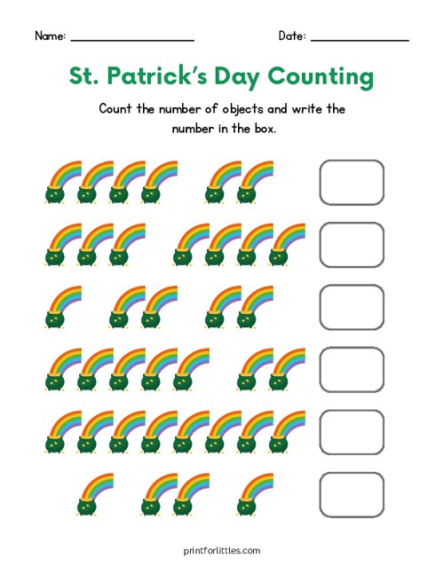 St. Patricks Day Counting - Pot of Gold