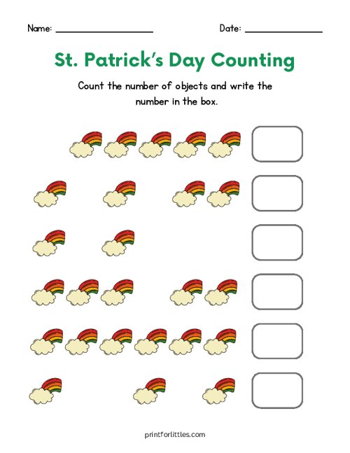 St. Patricks Day Counting - Rainbow