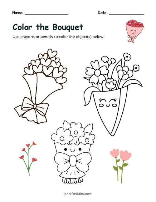 Valentine - Color the Flower Bouquet