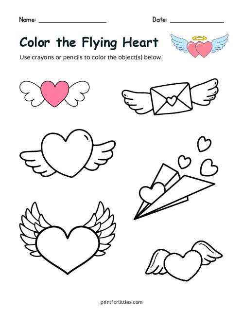 Valentine - Color the Flying Heart