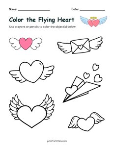 Valentine - Color the Flying Heart