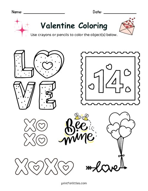 Valentine Love Coloring Page