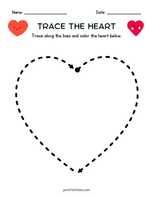 Valentine Trace the Heart