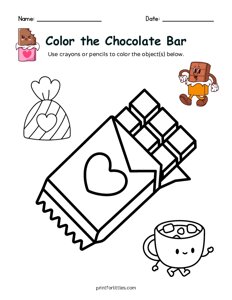 Valentine - Color the Chocolate Bar