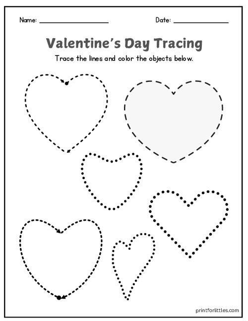 Valentine Hearts Tracing