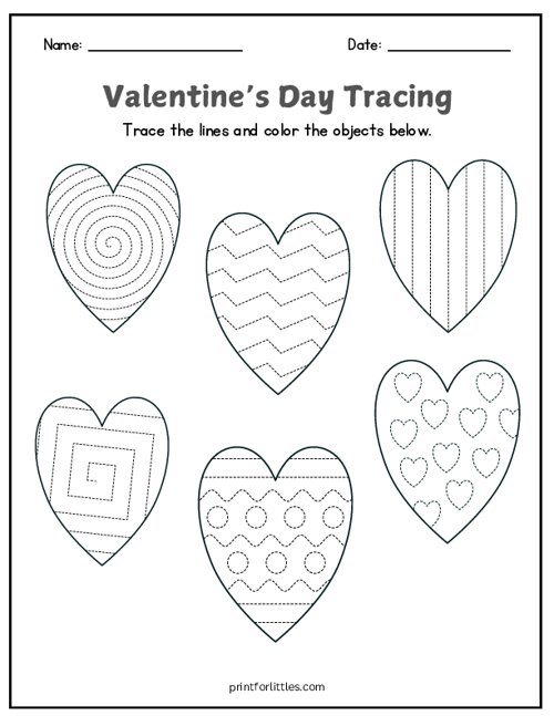 Valentine Heart Line Tracing