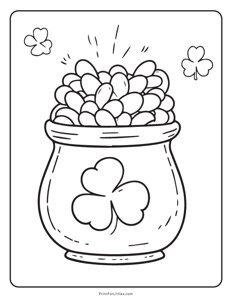 Pot of Gold - St. Patricks Day Coloring