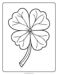 Four Leaf Clover - St. Patricks Day Coloring