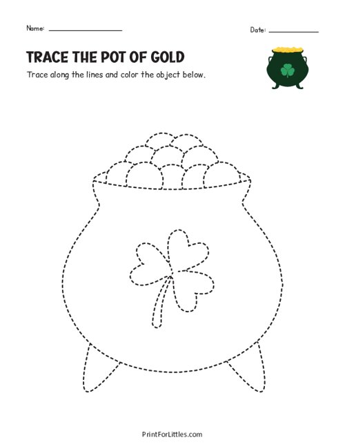 St. Patricks Day Pot of Gold Tracing