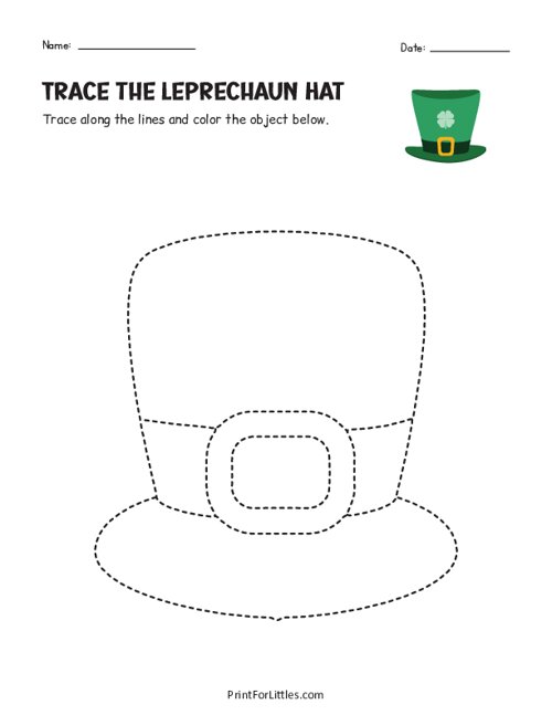 St. Patricks Day Leprechaun Hat Tracing