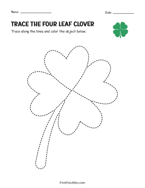 St. Patricks Day Clover Tracing