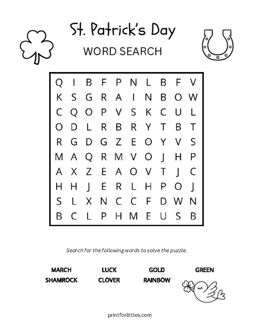 St. Patricks Day Word Search