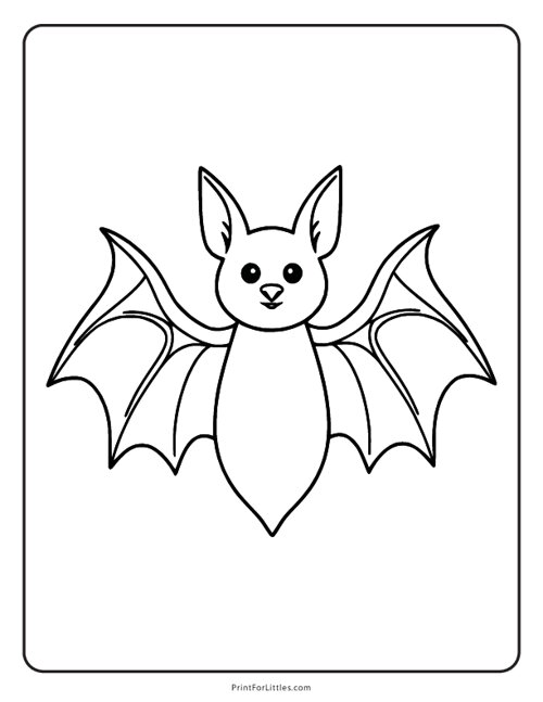Bat - Halloween Coloring