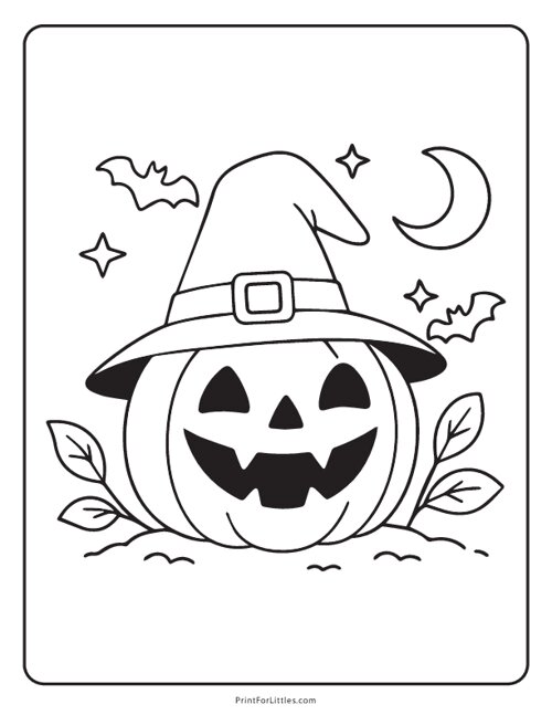 Scary Pumpkin - Halloween Coloring