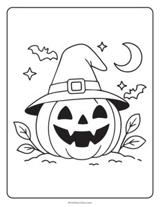 Scary Pumpkin - Halloween Coloring