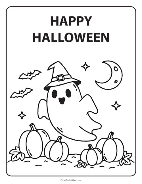 Ghost Pumpkin Patch - Halloween Coloring