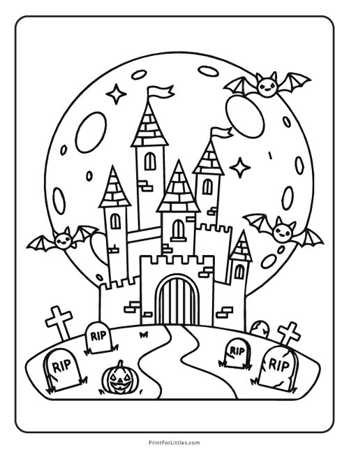 Castle - Halloween Coloring