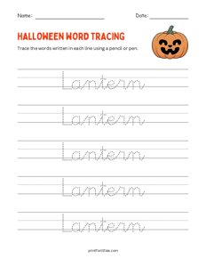 Jack O Lantern - Halloween Tracing