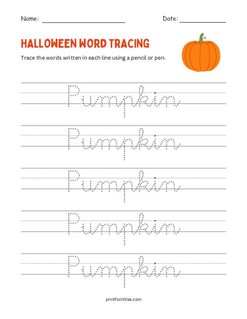 Pumpkin- Halloween Tracing