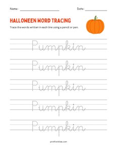 Pumpkin- Halloween Tracing