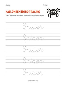Spider - Halloween Tracing