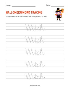 Witch - Halloween Tracing