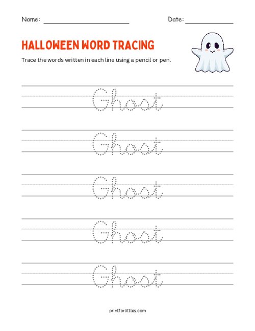 Ghost - Halloween Tracing