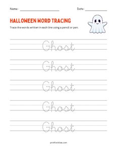 Ghost - Halloween Tracing