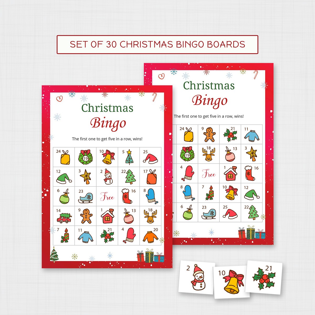 Free printable christmas bingo templates