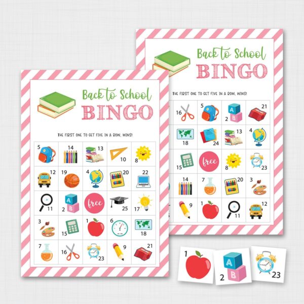 Printable Back to School Bingo Game for Kids