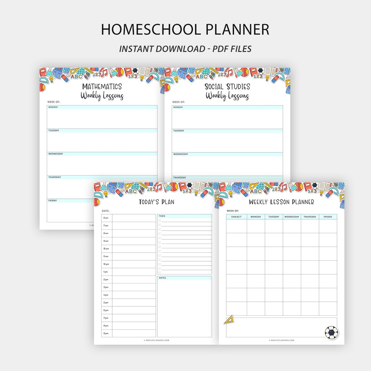 Weekly Homeschool Planner Template