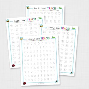 Numbers 1-50 Tracing Worksheets
