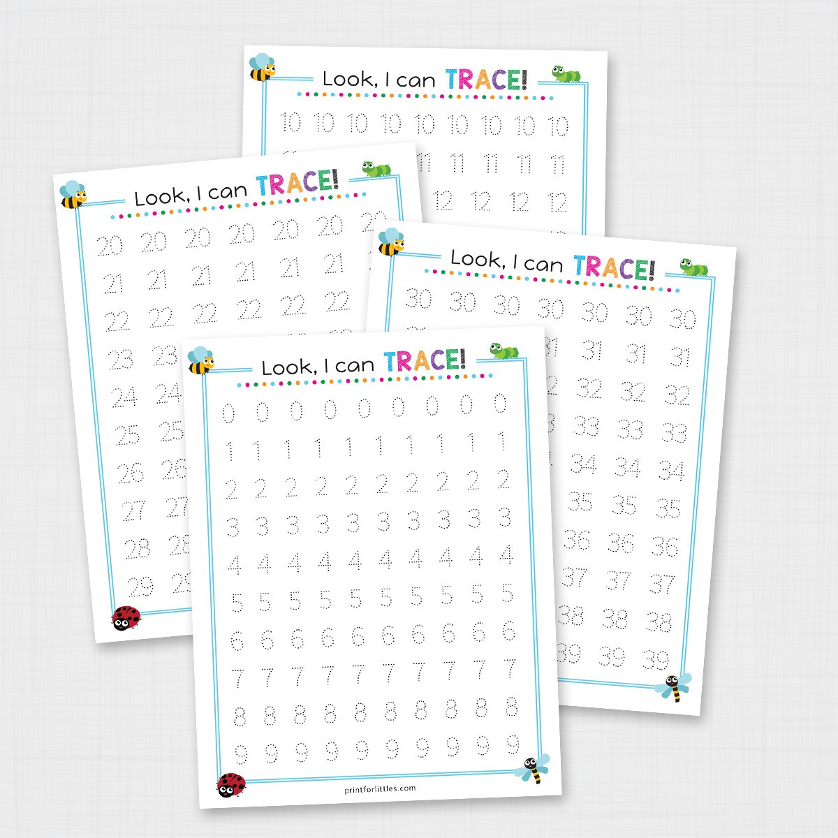 Numbers 150 Tracing Worksheets Fun Activities for kids
