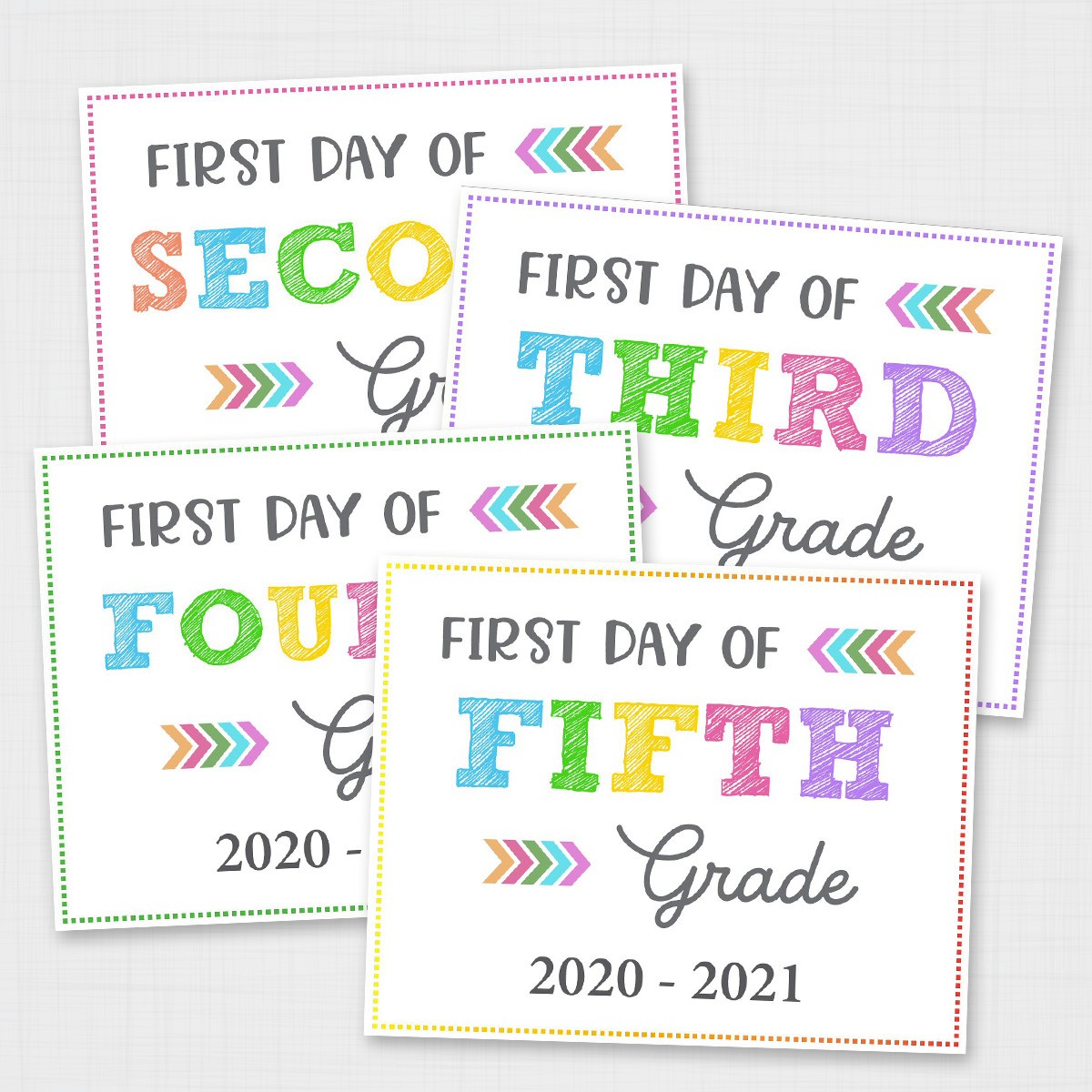 Editable First Day Of School Signs Printable Colorful Gambaran